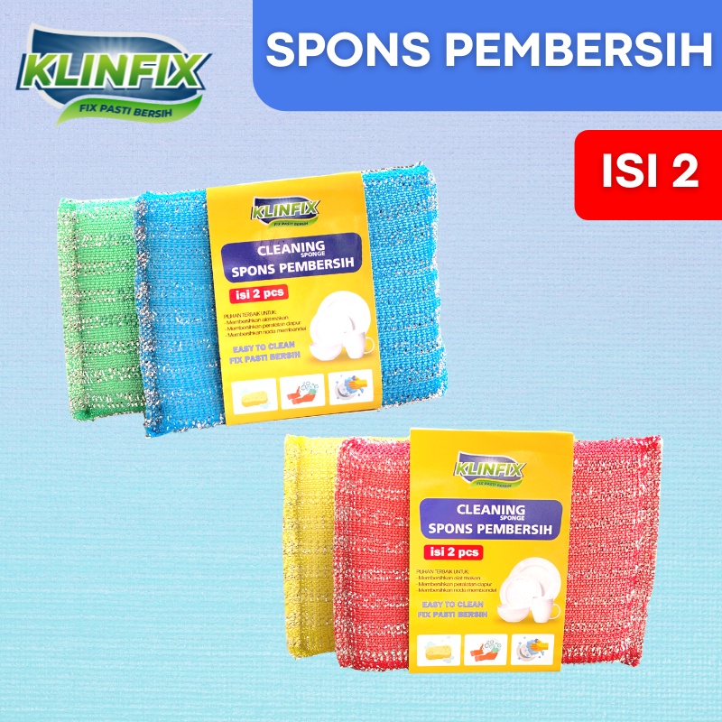 KLINFIX SPON PEMBERSIH ISI 2 PCS CLEANING SPONGE