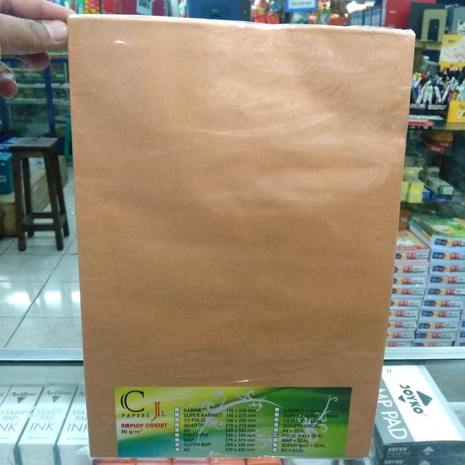 

Amplop Coklat Folio 80 gsm seal isi 100 lembar