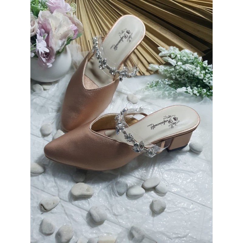 sepatu Adella rosegold tinggi 5cm