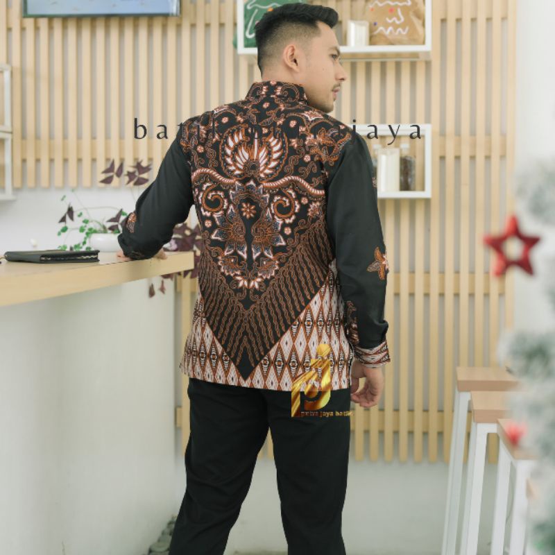 WAJIK kemeja batik pria modern lengan panjang terbaru lapis furing