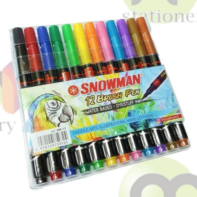 

'+'+'+'+] Snowman Brush Pen BM-12 / 12 Colors