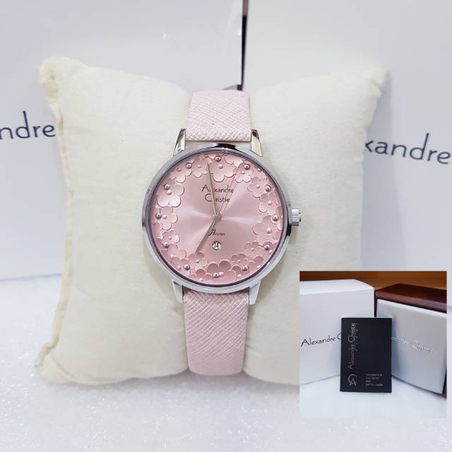 ALEXANDRE CHRISTIE AC 2794 SILVER PINK SOFT JAM TANGAN WANITA ORIGINAL