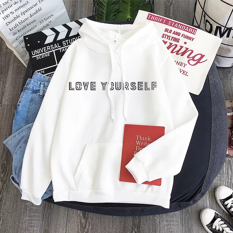 Jaket Hoodie Jumper Fake Love Bts Jungkook KPop Bangtan Hoodie BTS Love Your Self Sweater BTS Kpop Fake Love Bt21 Jungkook V Suga Jin Taehyung J-Hope Hoodie KPop BTS Jimin Hoodie BTS Oversize Jungkook Hoodie BTS Kpop Korean Dewasa Unisex Bangtan Allsize