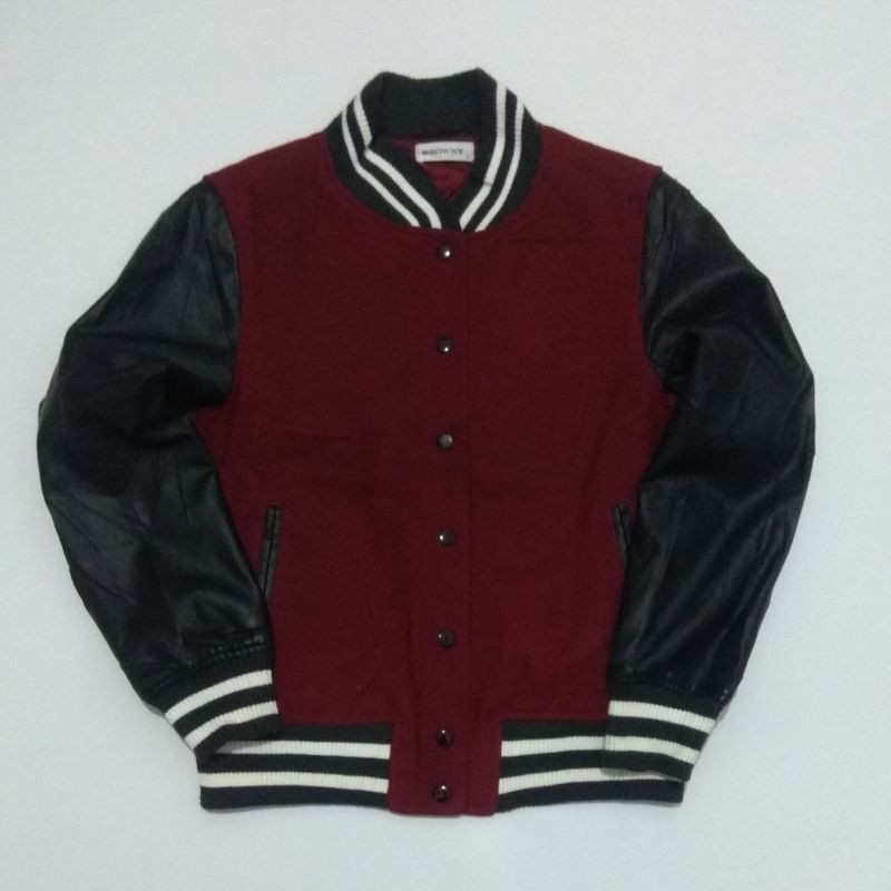 Varsity Jacket Maroon Black