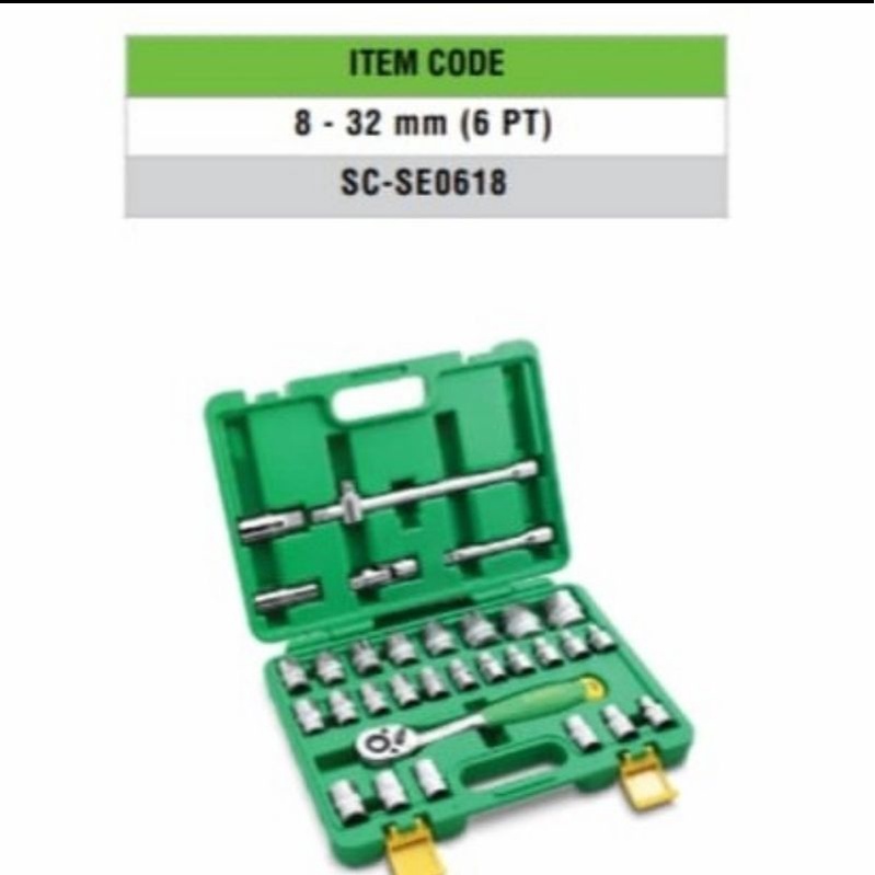 TEKIRO kunci shock set 32 pcs ukuran 8 - 32 mm 1/2" Dr