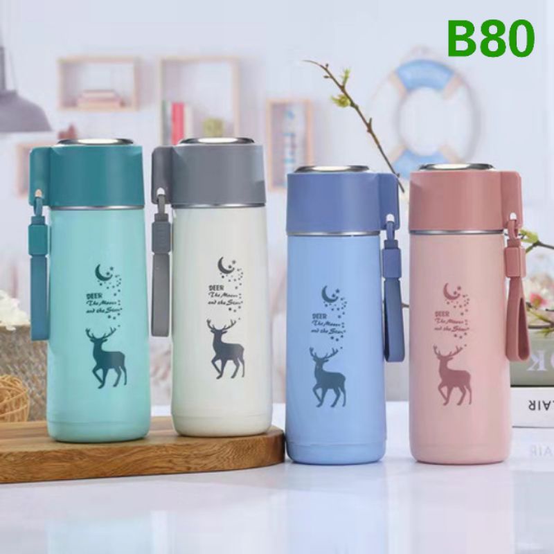 B ( B80 ) BOTOL MINUM KACA GAMBAR RUSA