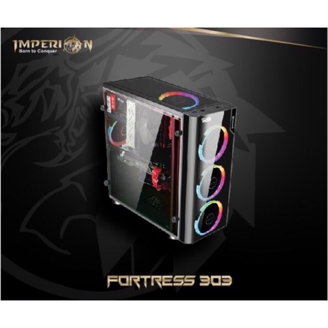 Casing Gaming Imperion Fotress 303 Bonus 1 RGB Fan at rear