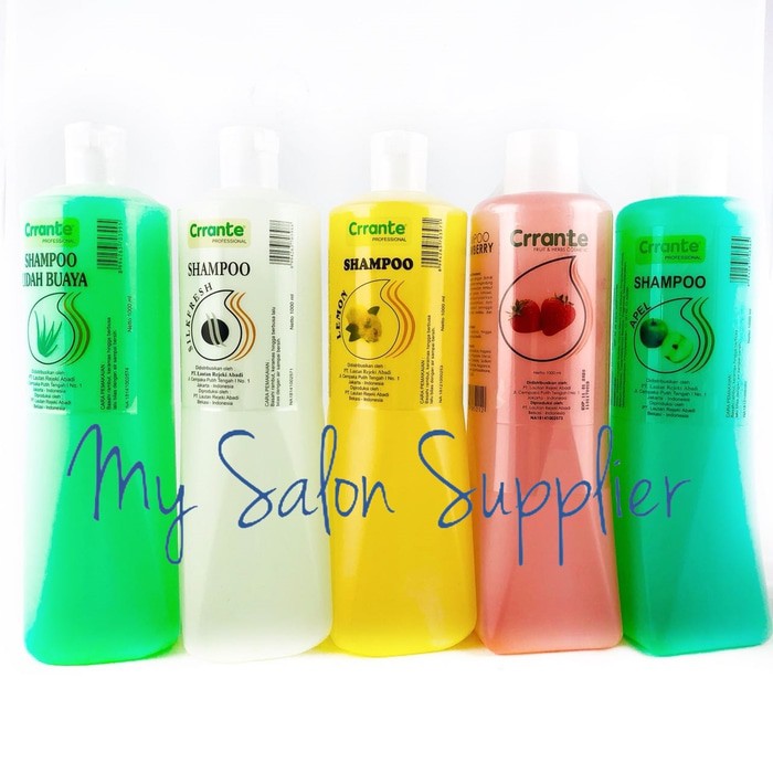 Crrante Shampoo 1000ml / 1 Ltr Lidah Buaya / Silk Fresh / Lemon / Strawberry / Apel