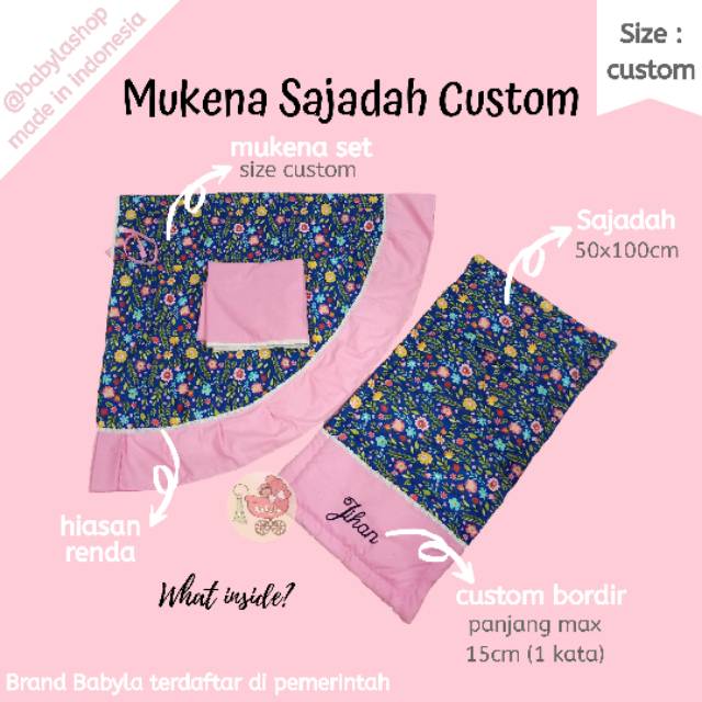 Mukena sejadah custom bordir nama anak