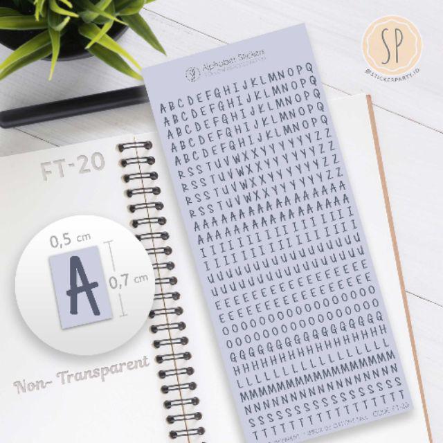 [Sticker Party] 442pc Stiker Huruf Aesthetic Huruf Besar Stiker Bujo Alfabet Agenda Ukuran Kecil 0,5-FT20 - Blue Sky