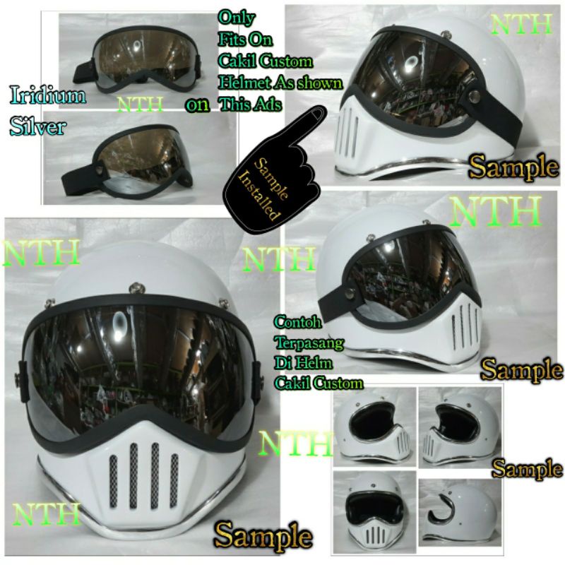 Kaca Helm Cakil Custom.Visor Helm Cakil Custom  anti embun anti silau anti pecah