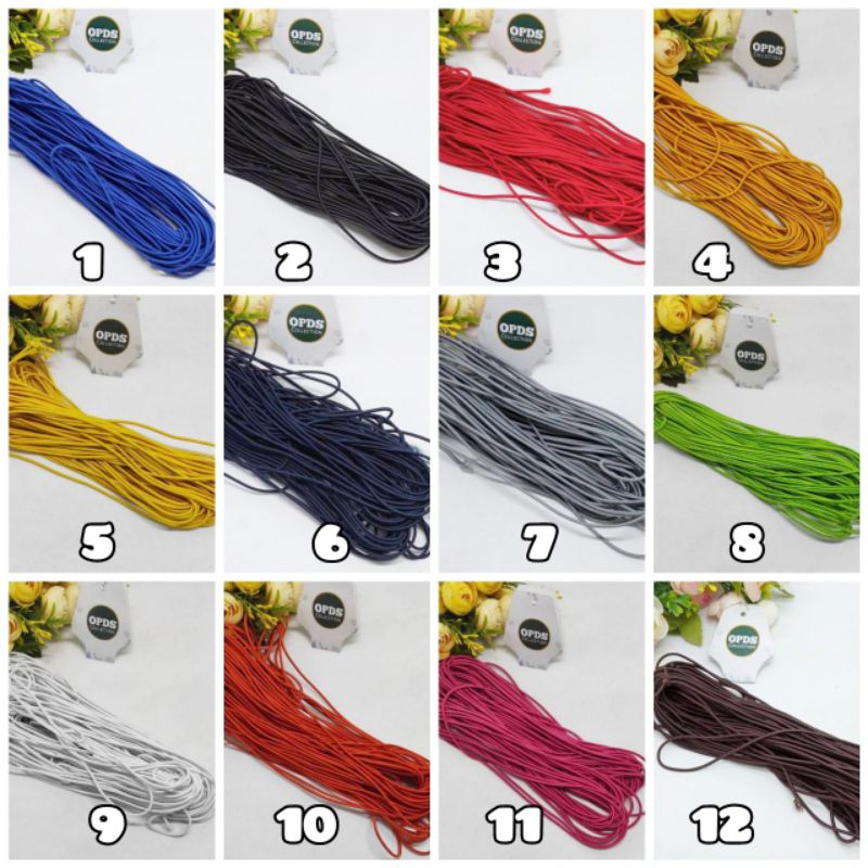 Tali Elastis 2mm Tali Warna Elastis Tali Karet