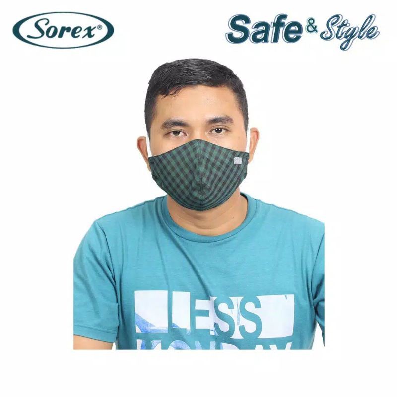 Masker Sanitized Sorex Pria Wanita Non Medis 2 Lapis kain R 25 Safe &amp; Style