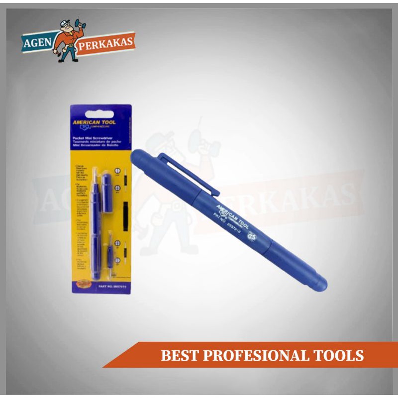 AMERICAN TOOL OBENG SAKU mini pocket screwdriver obeng bolpoint American tool