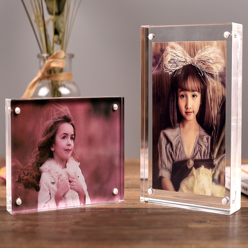 Multi-size Clear Acrylic Photo Frame Magnetic Photo Holder Picture Display Frame Price Tag Label Stand