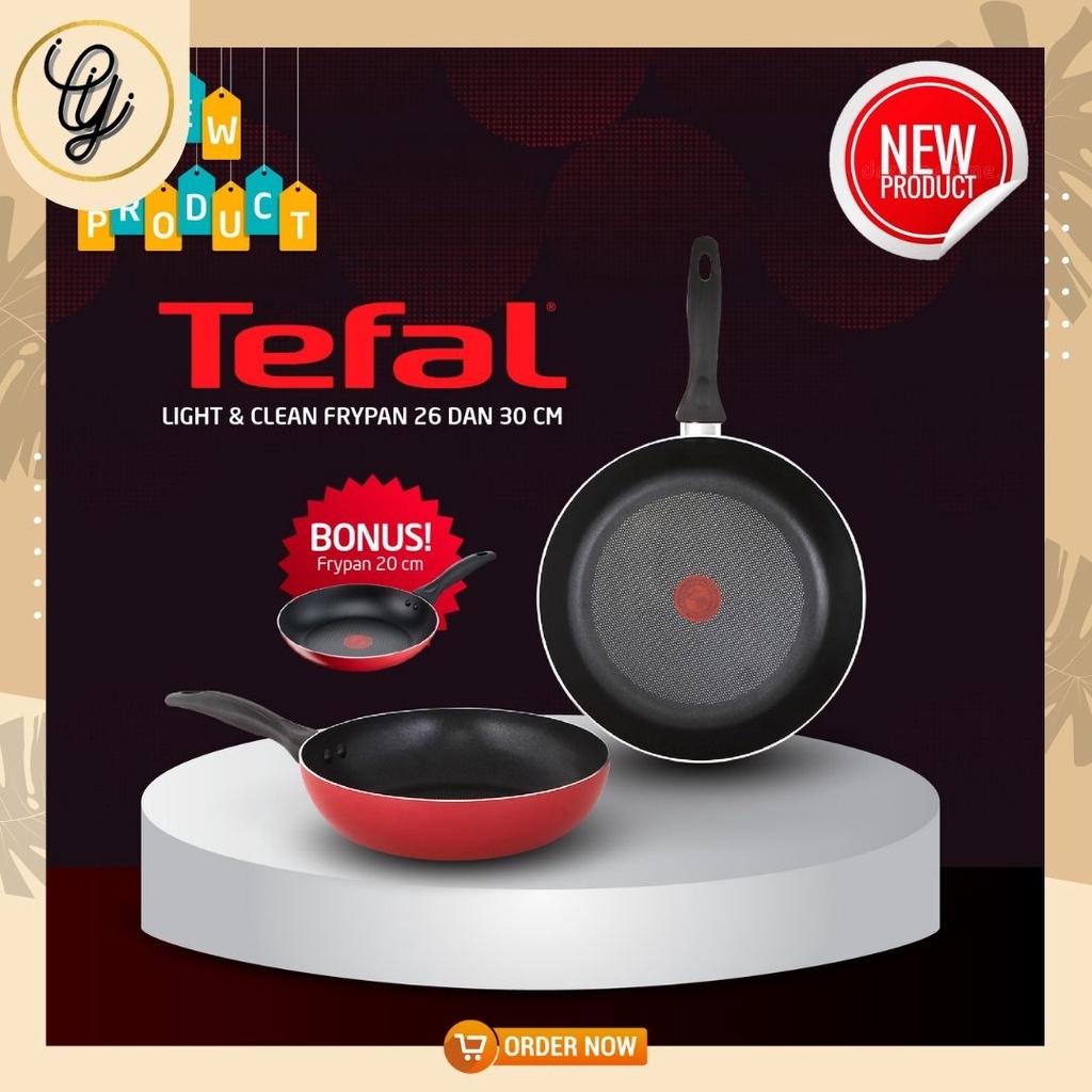 Jual Tefal Light Clean Frypan Wok Pan Shopee Indonesia