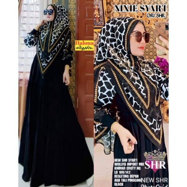 SHR syari terbaru. NIXIE SYARI SHR, SHR gamis syari set, gamis syari shr