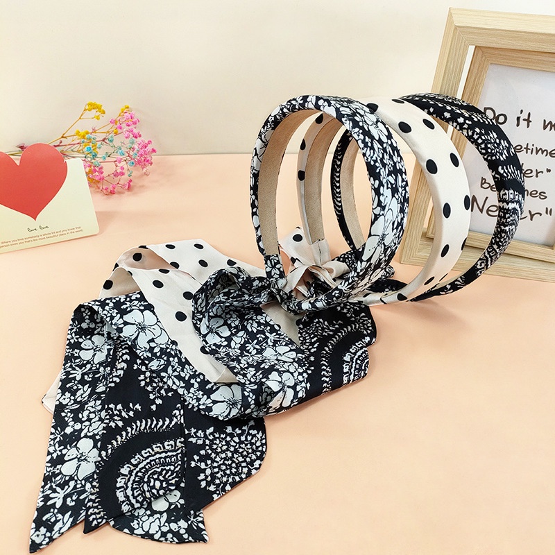 Bando Bandana Korea Wanita Dewasa Polos Tali Pita Polkadot Batik Adhi