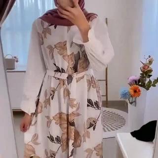 Jual Gamis Rayon Crinkle Airflow Homey Dress Busui Friendly Motif