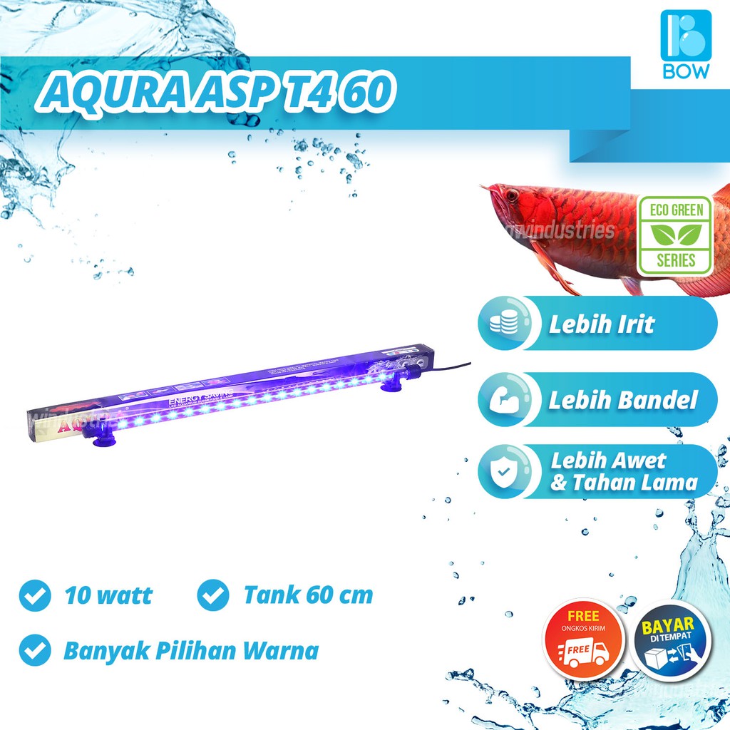 LAMPU CELUP AQUARIUM LED ARMADA AQURA 60 CM DENGAN SAKLAR