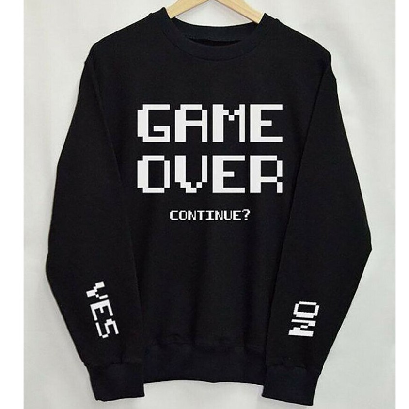 Longsleeve Karet Game Over Black Gaming Gamer Premium