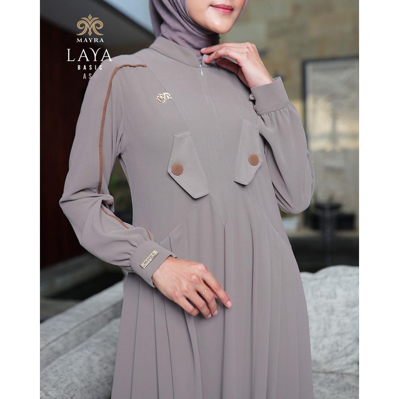 MAYRA BASIC DRESS GAMIS LAYA | LINING BABYDOLL ARMANY | RISLETING DEPAN BELAKANG-8