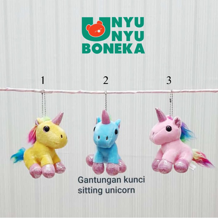 Boneka Keychain Unicorn Import gantungan kunci souvenir animal wedding kuda pony