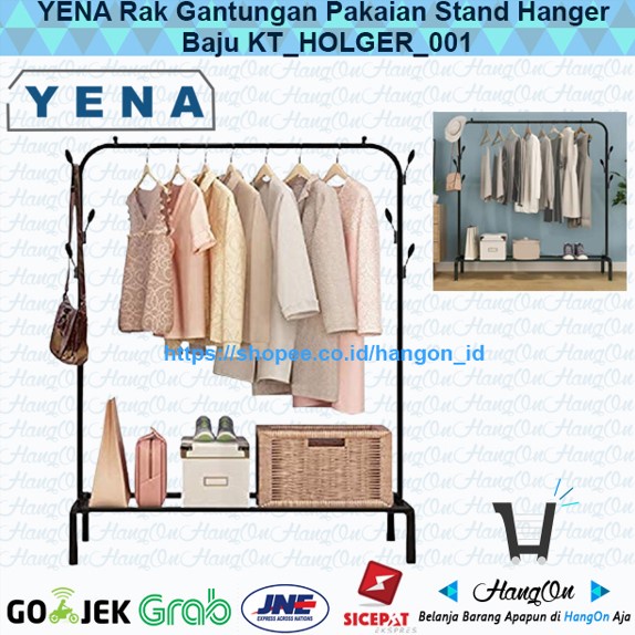 YENA Rak Gantungan Pakaian Stand Hanger Baju Serbaguna Premium