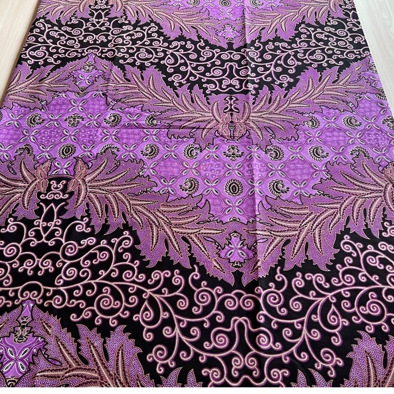 Kain Batik Pekalongan Motif Rangrang Ungu Ulir  Sdl 210cmx110cm Katun Ungu Purple Lilac