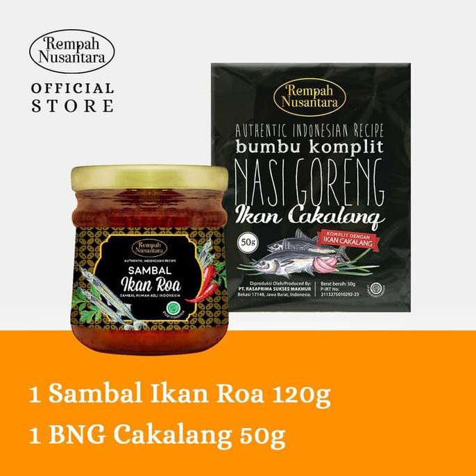 

REMPAH NUSANTARA SAMBAL IKAN ROA 120G &BUMBU NASI GORENG CAKALANG 50G