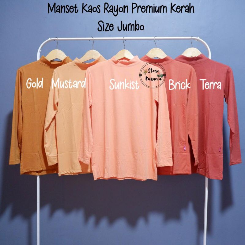 Manset Kaos Rayon Premium Kerah Size Jumbo/XXL