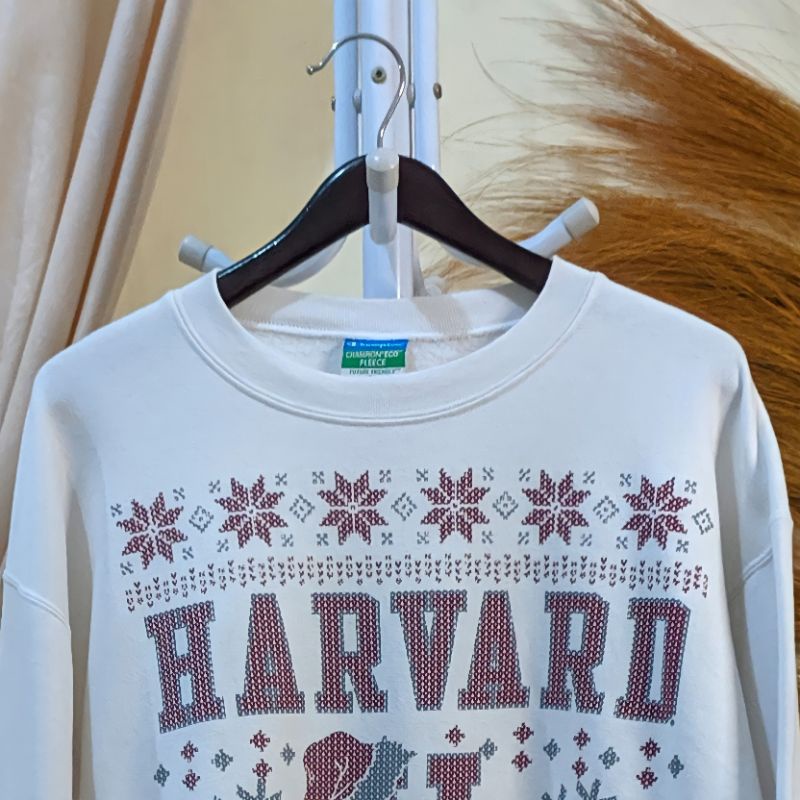 Crewneck Champion Harvard Putih XL Second