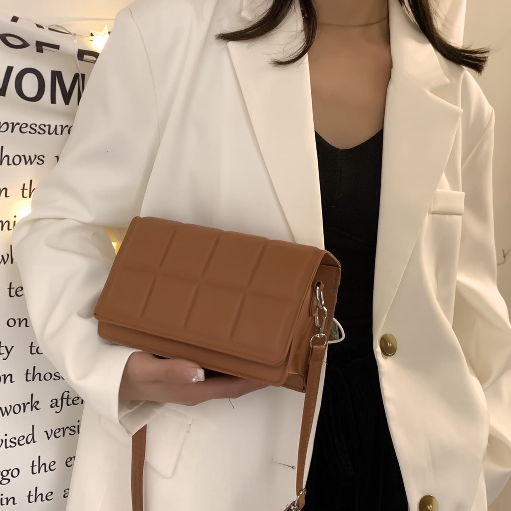 TASBLUE Tas bahu wanita versi Korea tas tangan wanita messenger tas bahu fashion penuh dengan tas persegi kecil gaya Barat T204 Fashion wanita impor tas cross-body bahu