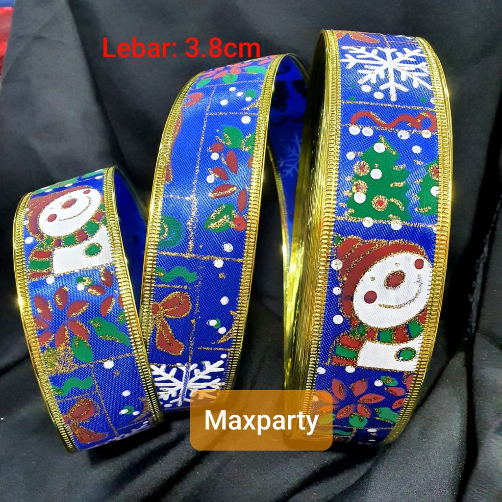 

Pita Glitter Natal Berkawat Snowman PER METER