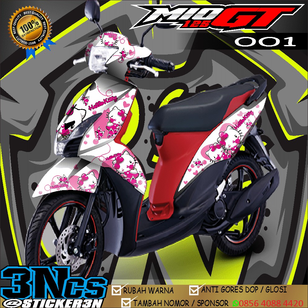 Jual Decal Yamaha Mio GT Tema Hello Kitty Full Bodi Indonesia Shopee Indonesia