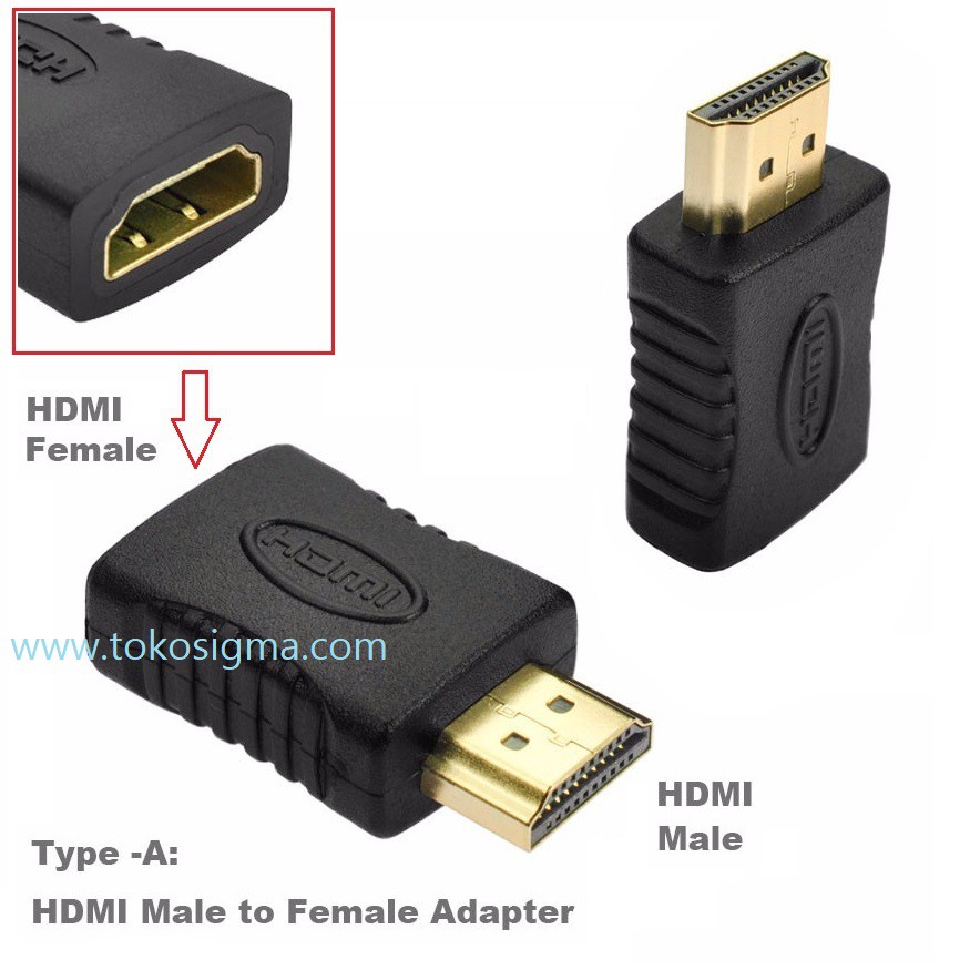 Konektor HDMI A Male to Female Cowo Cewe Gender Extension M-F Adapter