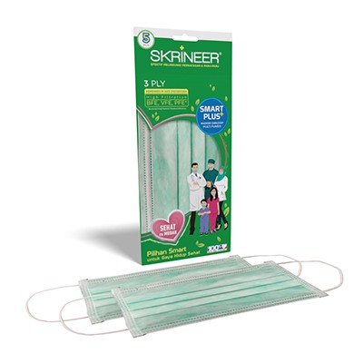 Skrineer Hijab Green 3ply Surgical