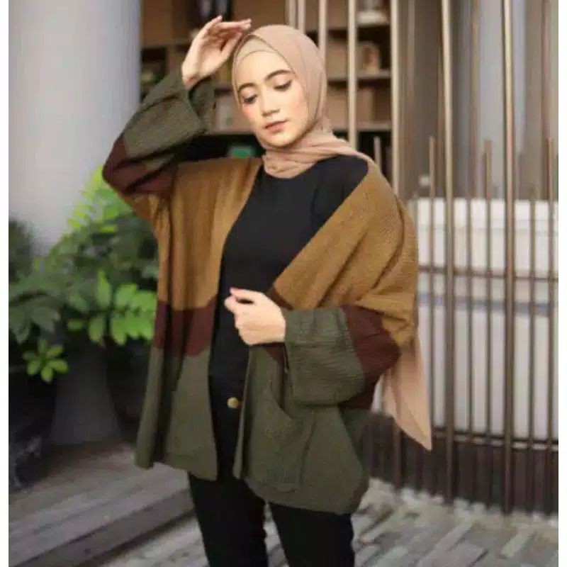 OVERSIZE LAVELLA POLET STRIPI PREMIUM OUTER RAJUT TEBAL CAMEROON