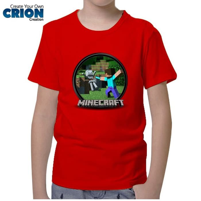 Kaos Minecraft Anak - Minecraft Action - By Crion