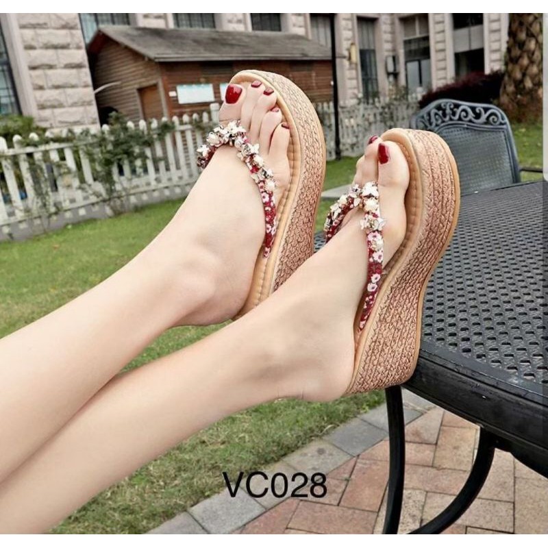 Starr seller sandal japit cewek /ZPT-Sandal wedges silang wanita OF-62