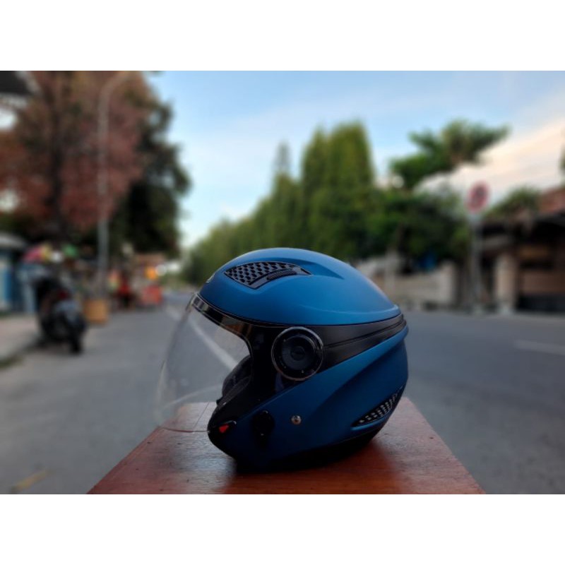 HELM ZEUS 610,HELM ZEUS HALFACE DOBEL VISOR ORIGINAL