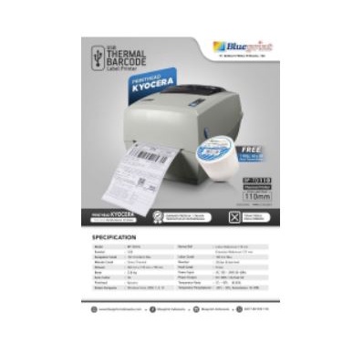 Printer thermal barcode label Blueprint wired usb b 2.0 203dpi 110mm bp td-110 td110