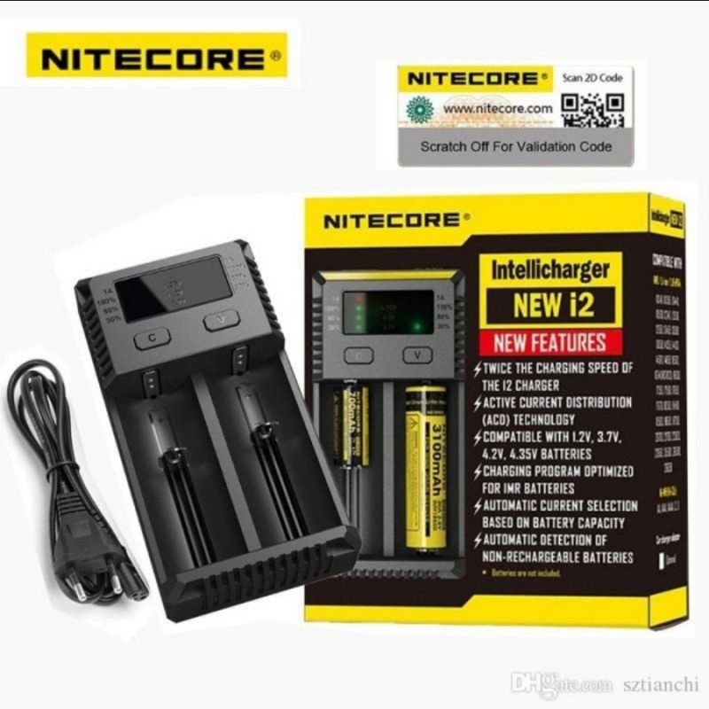 Nitecore i2 charger baterai 18650 dan baterai lainnya banyak ukuran