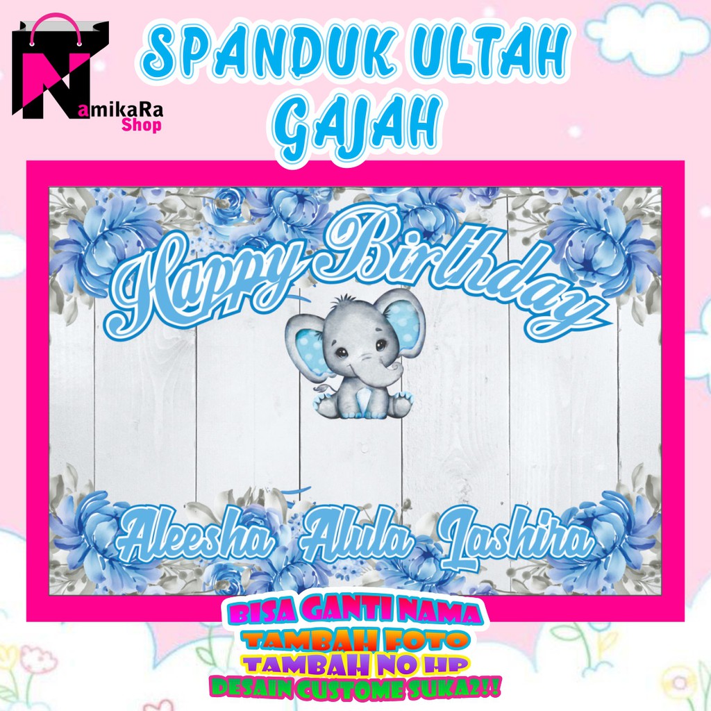 Banner Spanduk Backdrop Happy Birthday Ulang Tahun Tema Animal Termurah