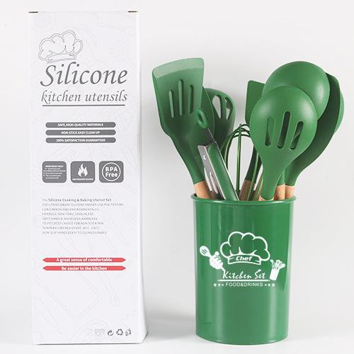 (BOW) 12 In 1 Set Peralatan Dapur Masak Silicon Plus Tempat Penyimpanan 49AA70