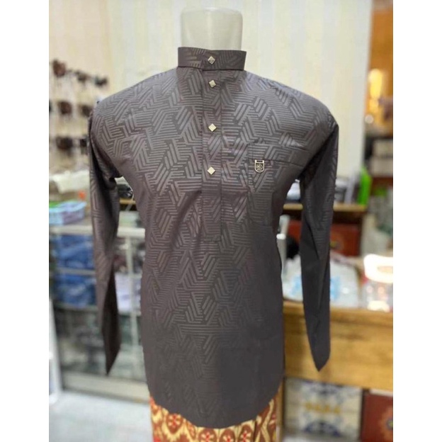 Koko Almadani Motif puzzle Kain Wolfis Baju Muslim pria Best seller Termurah elegant