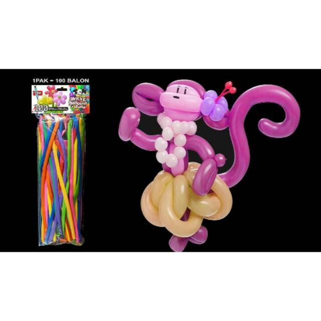 Balon Panjang isi 100 + Pompa