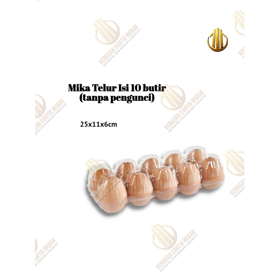 tempat telur ayam plastik /mika telur isi 10