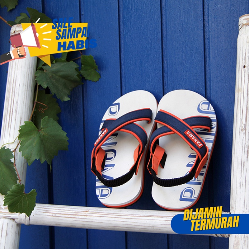 Sandal Anak Panama Baby - white orange UNISEX