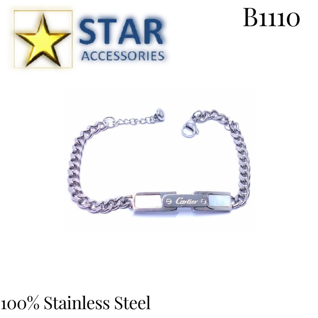 Gelang Titanium Cartier Silver | Gelang Titanium Cartier Perak